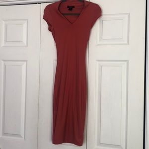 Red orange bodycon dress